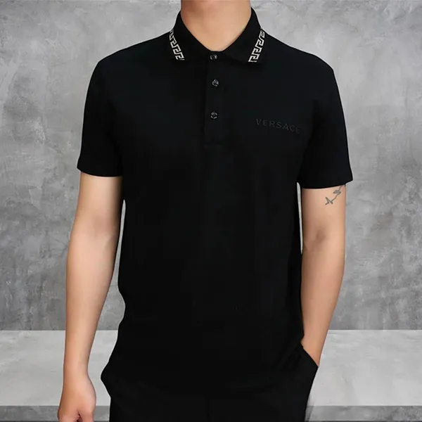 Áo Polo Nam Versace Medusa A89504S Polo Shirt Màu Đen Size L