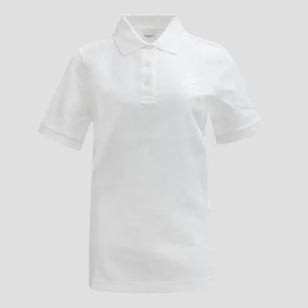Áo Polo Nữ Burberry White With Logo B Embroidered 80526541 Màu Trắng - Thời trang - Vua Hàng Hiệu