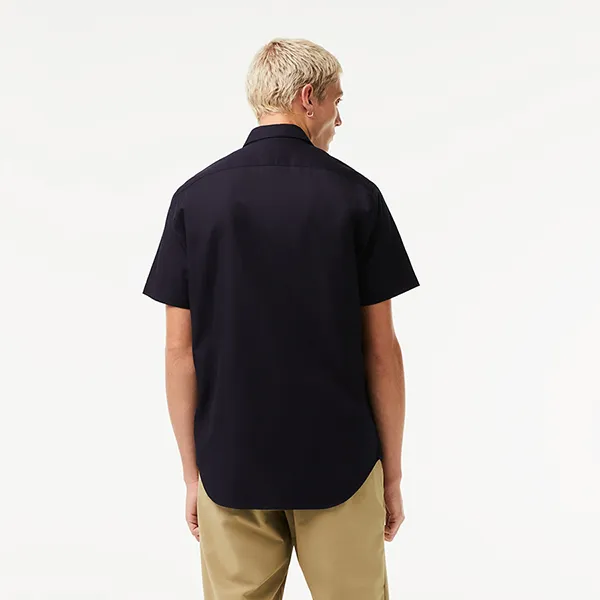 Áo Sơ Mi Cộc Tay Nam Lacoste Men's Regular Fit Solid Cotton Shirt CH8528-00 Màu Xanh Navy Size 42 - Thời trang - Vua Hàng Hiệu