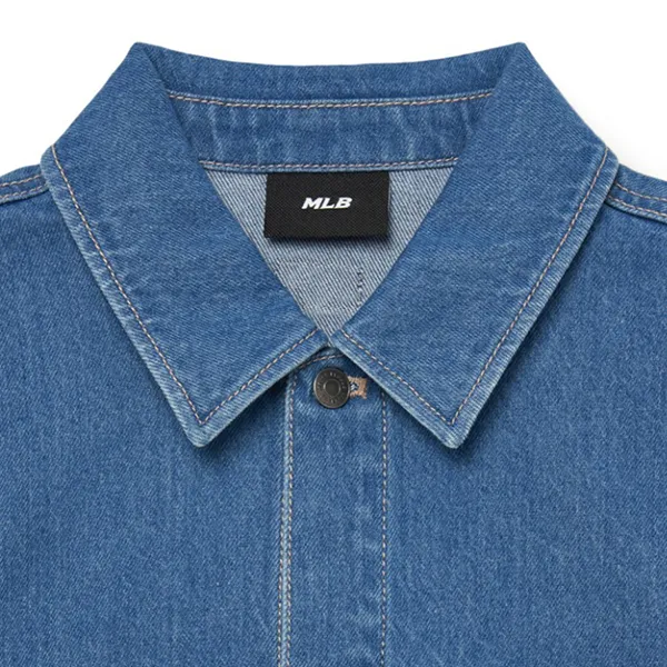 Áo Sơ Mi MLB Denim New York Yankees 3ADRR0134-50INS Màu Xanh Size S
