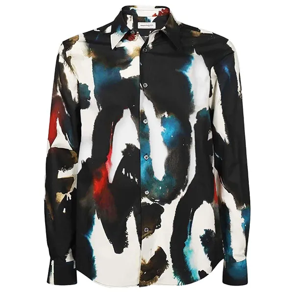 Áo Sơ Mi Nam Alexander Mcqueen Graffiti 727089 QUO76 Phối Màu Size 15