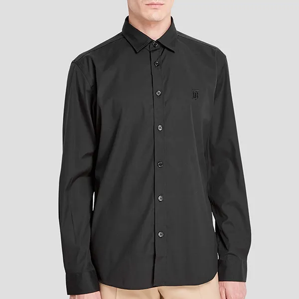 Áo Sơ Mi Nam Burberry Monogram Motif Black Slim Fit 8032305-1001 Màu Đen