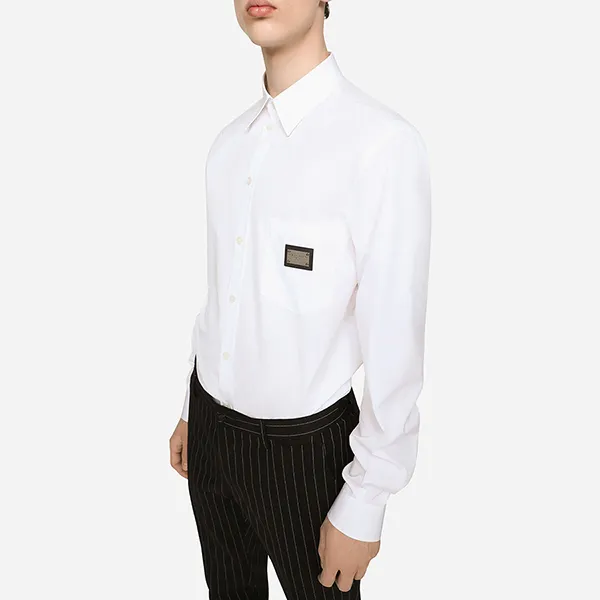 Áo Sơ Mi Nam Dolce & Gabbana D&G Cotton Martini-Fit Shirt G5JG4TFU5U8W0800 Màu Trắng Size 38 - Thời trang - Vua Hàng Hiệu