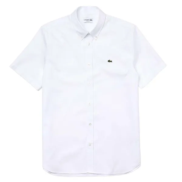 Áo Sơ Mi Cộc Tay Nam Lacoste Men's Regular Fit Premium Cotton Shirt CH2944001 Màu Trắng Size 39 - Thời trang - Vua Hàng Hiệu