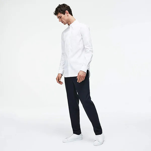 Áo Sơ Mi Nam Lacoste Men's Long Sleeve Wovens Shirt CH9628 00 001 Màu Trắng Size 40