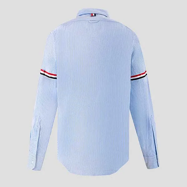 Áo Sơ Mi Nam Thom Browne Light Blue Oxford University Stripe RWB Armband MWL311E-00098-480 Màu Xanh