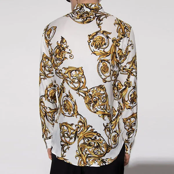 Áo Sơ Mi Nam Versace 72GAL2S0WHITE Màu Trắng Vàng Size 44