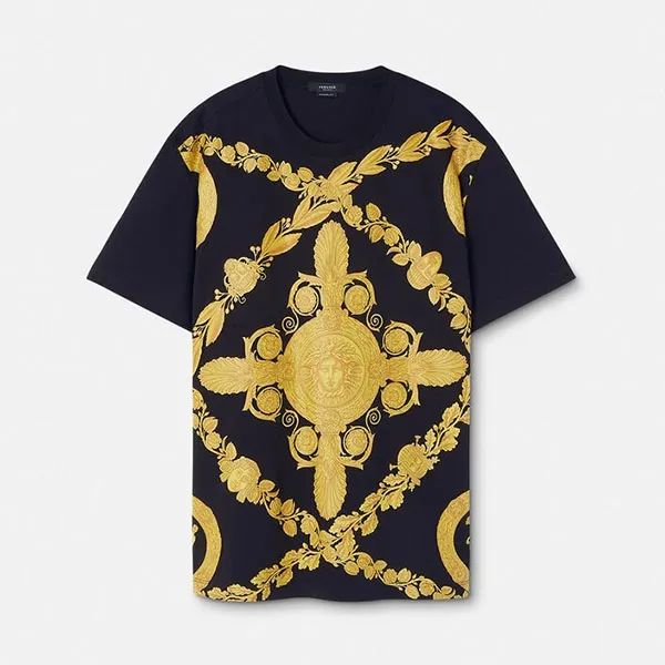 Áo Thun Nam Versace Maschera Baroque TShirt For Men Màu Đen Họa Tiết