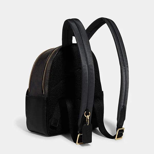 Balo Nữ Coach Mini Court Backpack In Signature Canvas C8604 Màu Nâu/Đen - Túi xách - Vua Hàng Hiệu