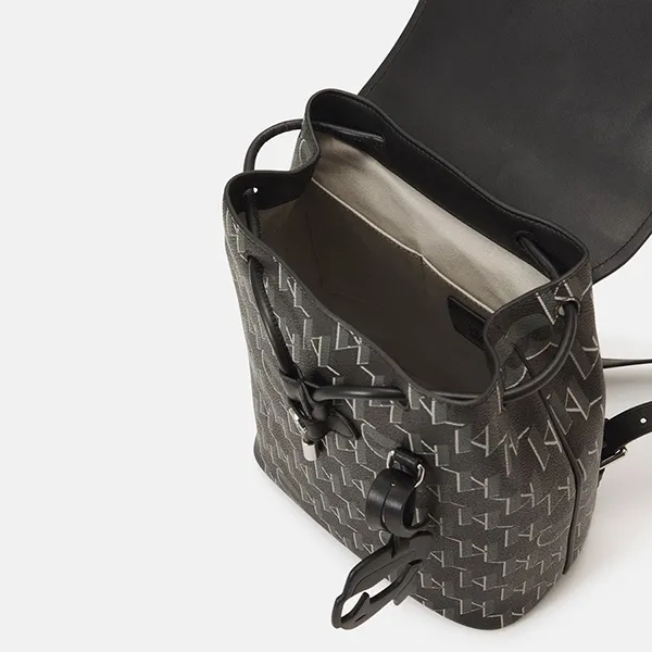 Balo Karl Lagerfeld Ikonik Mono Flap Rucksack Black Màu Đen