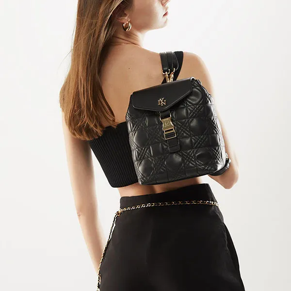Balo Nữ Lyn Chenille Backpacks Black LL23FBF102 Màu Đen