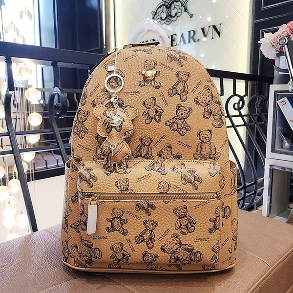 Balo Nữ TTWN BEAR Họa Tiết Gấu Bông TN3027 TN3209 Màu Nâu Size XL - Túi xách - Vua Hàng Hiệu