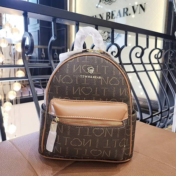 Balo Nữ TTWN BEAR TN2301 Màu Nâu Chữ - Túi xách - Vua Hàng Hiệu