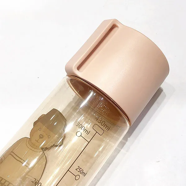 Bình Nước Nhựa Chịu Nhiệt TTWN BEAR BZ2005 Màu Hồng Nhạt 430ml
