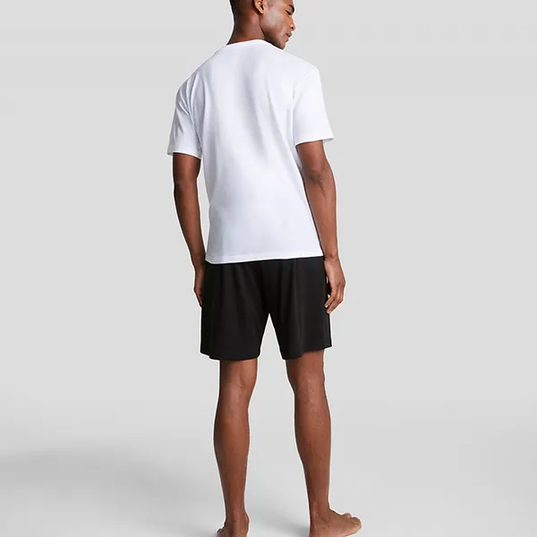 Bộ Quần Áo Cộc Tay Nam Karl Lagerfeld Ikonik Set Short KL9634 Màu Đen Trắng Size 48