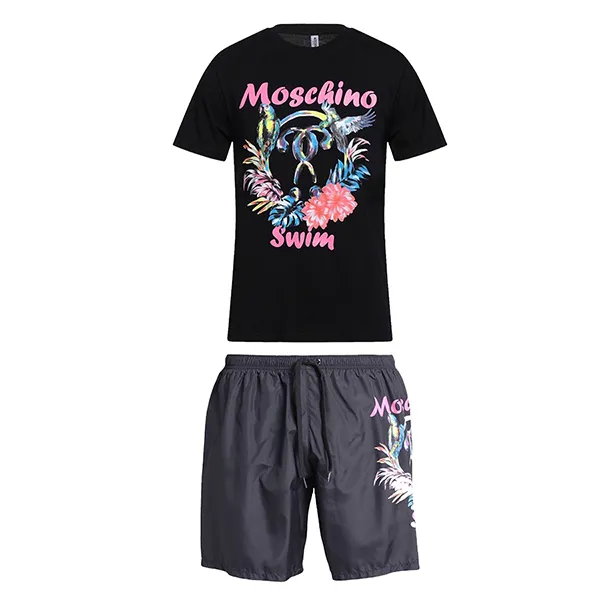 Bộ Quần Áo Cộc Tay Nam Moschino Swim MCN7860 Màu Đen Size XS