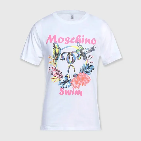 Bộ Quần Áo Cộc Tay Nam Moschino Swim MCN7865 Màu Đen Trắng Size S