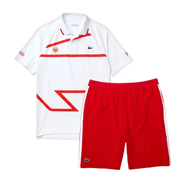 Bộ Quần Áo Nam Lacoste Men's White Red DH4741-51-N7J/ GH9542-00 Màu Trắng Đỏ Size M