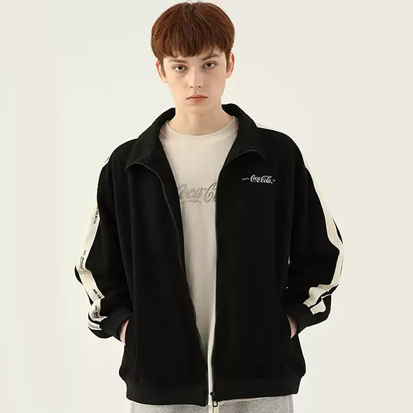Bộ Thể Thao Coca-Cola Sweater Jacket Straight Casual Pants Two-Pack Màu Đen-Ghi - Thời trang - Vua Hàng Hiệu