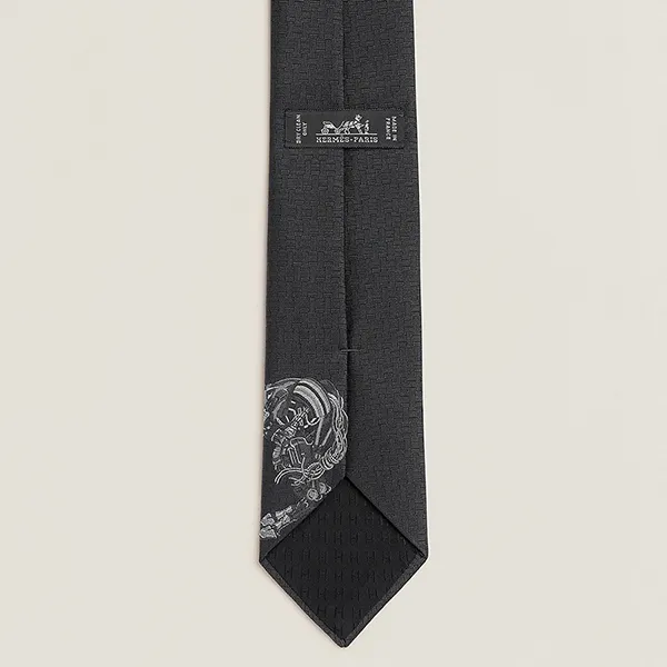 Cà Vạt Nam Hermès Tie 7 Robocabar Tie Màu Đen - Thời trang - Vua Hàng Hiệu