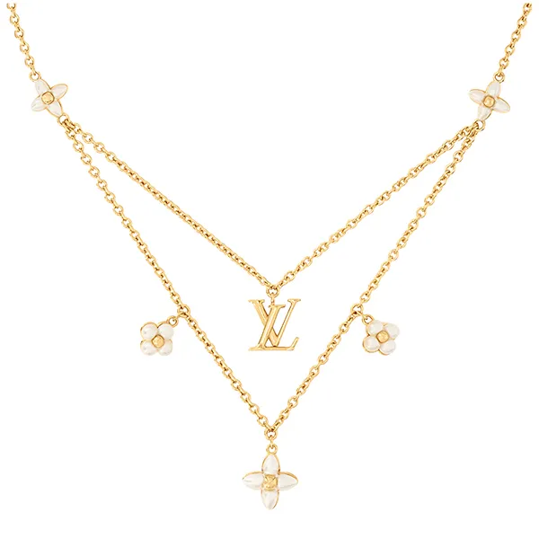 Dây Chuyền Nữ Louis Vuitton LV Floragram Necklace M00981 Màu Vàng Gold