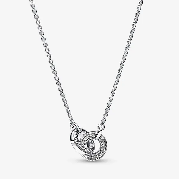 Dây Chuyền Nữ Pandora Signature Intertwined Pavé Pendant Necklace 392736C01 Màu Bạc - Trang sức - Vua Hàng Hiệu