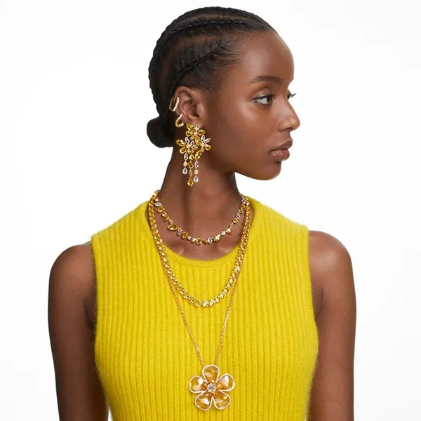 Dây Chuyền Nữ Swarovski Gema Necklace Mixed Cuts, Yellow, Gold-Tone Plated 5652800 Màu Vàng - Trang sức - Vua Hàng Hiệu