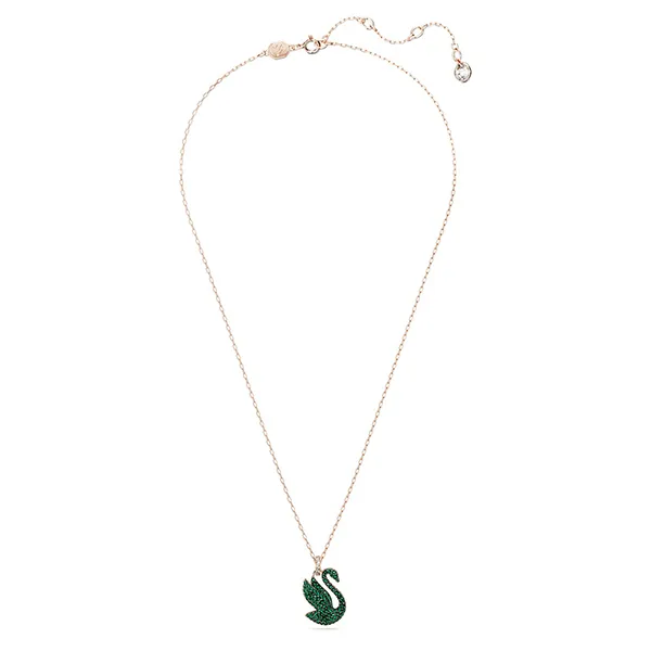 Dây Chuyền Nữ Swarovski Iconic Swan Pendant Swan, Green, Rose Gold-Tone Plated 5650067 Màu Xanh Green - Trang sức - Vua Hàng Hiệu