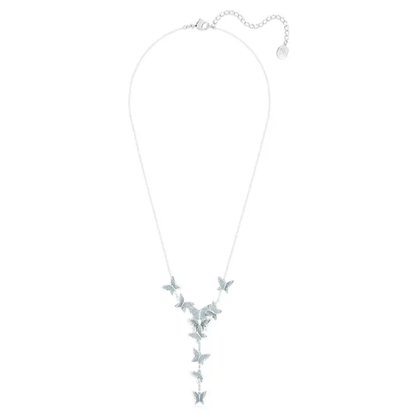 Dây Chuyền Nữ Swarovski Lilia Y Necklace Butterfly, Blue, Rhodium Plated 5662179 Màu Xanh Bạc
