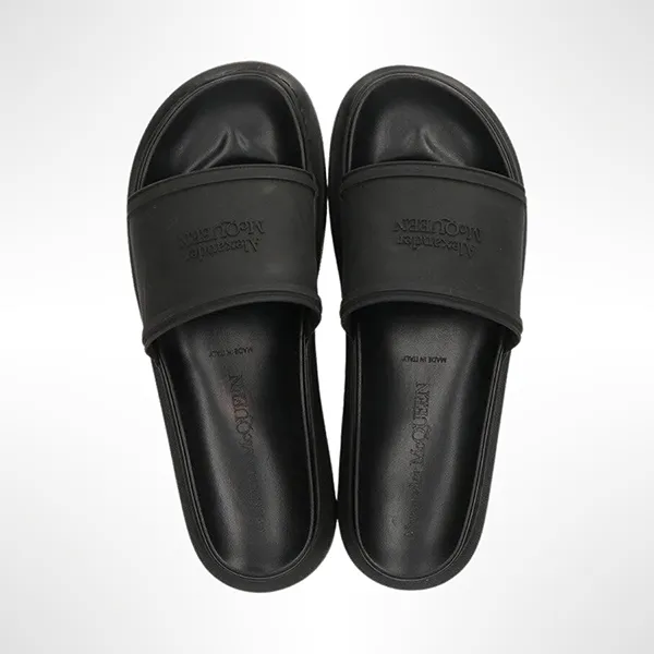 Dép Alexander Mcqueen Logo Slides 627188 W4N40 1000 Màu Đen Size 39