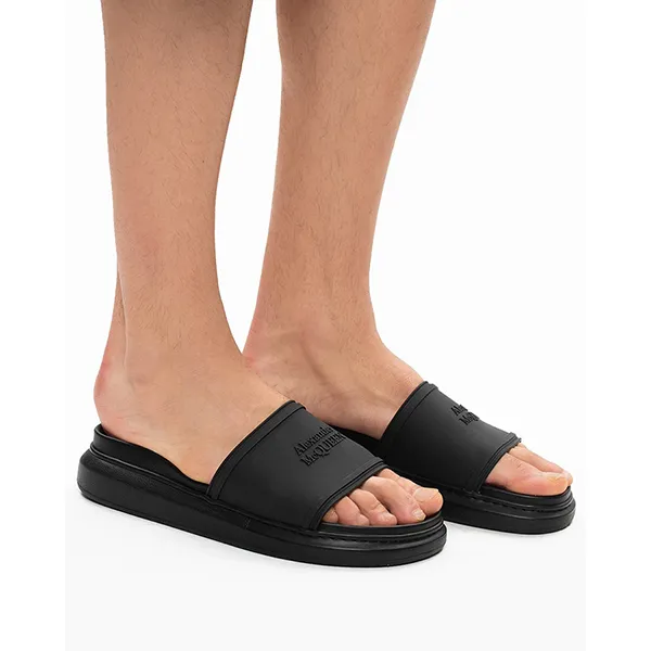 Dép Alexander Mcqueen Logo Slides 627188 W4N40 1000 Màu Đen Size 39