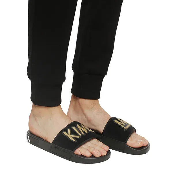Dép Nam Dolce & Gabbana D&G King Patch Slides CS1698AA108 Màu Đen Size 42