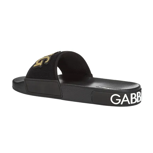 Dép Nam Dolce & Gabbana D&G King Patch Slides CS1698AA108 Màu Đen Size 42