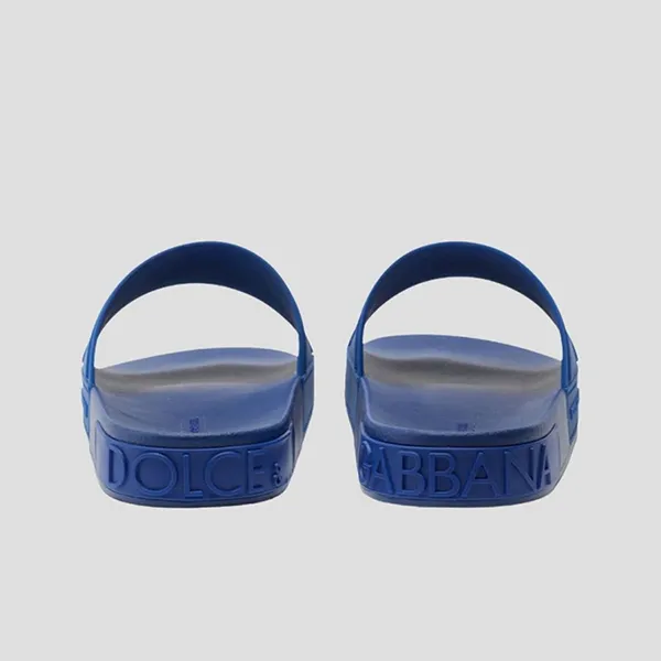 Dép Dolce & Gabbana D&G Logo Embossed Beachwear Slides CS1786AX38918990 Màu Xanh Dương Size 42