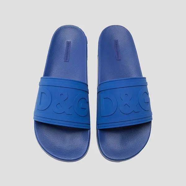 Dép Dolce & Gabbana D&G Logo Embossed Beachwear Slides CS1786AX38918990 Màu Xanh Dương Size 42