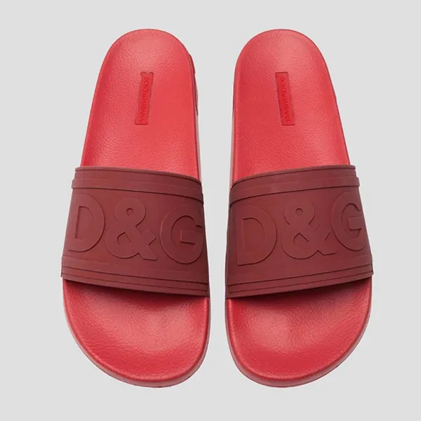 Dép Dolce & Gabbana D&G Logo Embossed Beachwear Slides CS1786AX3891899022 Màu Đỏ Size 42