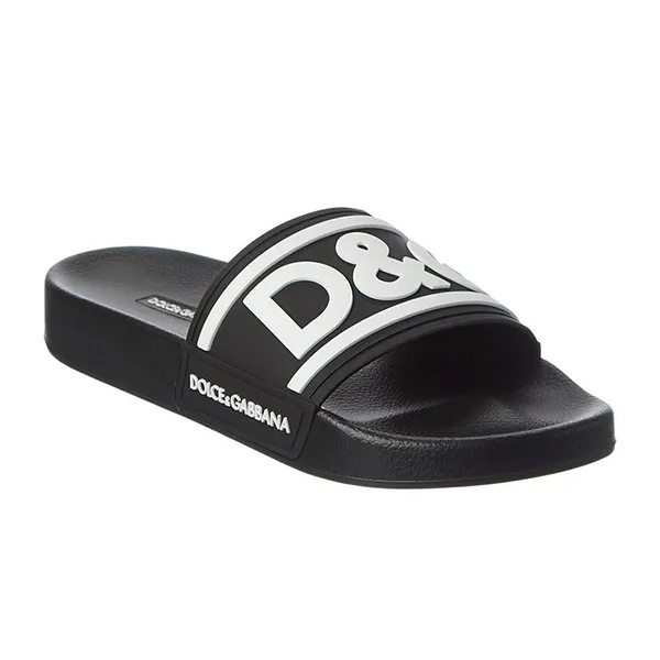 Dép Dolce & Gabbana D&G Logo Rubber Slide CS2072AQ858 89690 Màu Đen Size 7