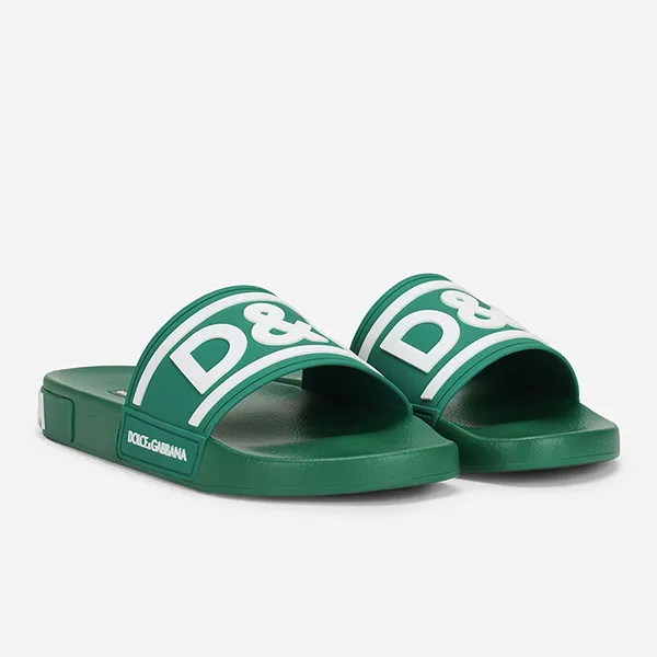 Dép Dolce & Gabbana D&G Rubber Beachwear Slides With DG Logo CS1991AQ8588B605 Màu Xanh Lá Size 40 - Dép - Vua Hàng Hiệu