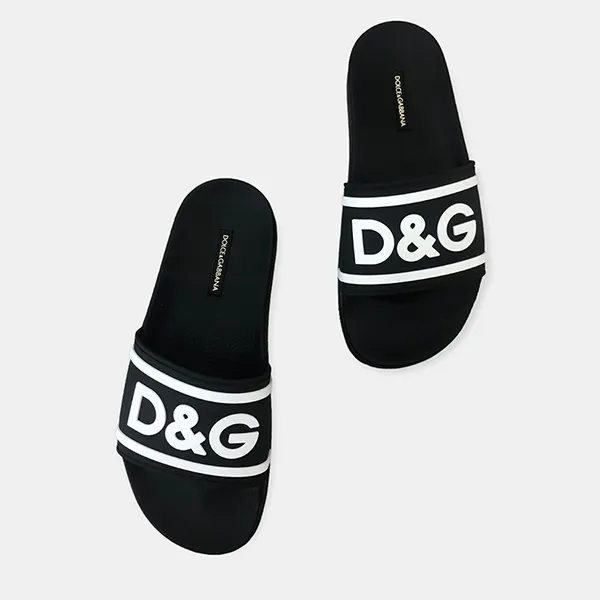 Dép Dolce & Gabbana D&G Slides With DG Logo CS1732B9L738B939 Màu Đen Size 41