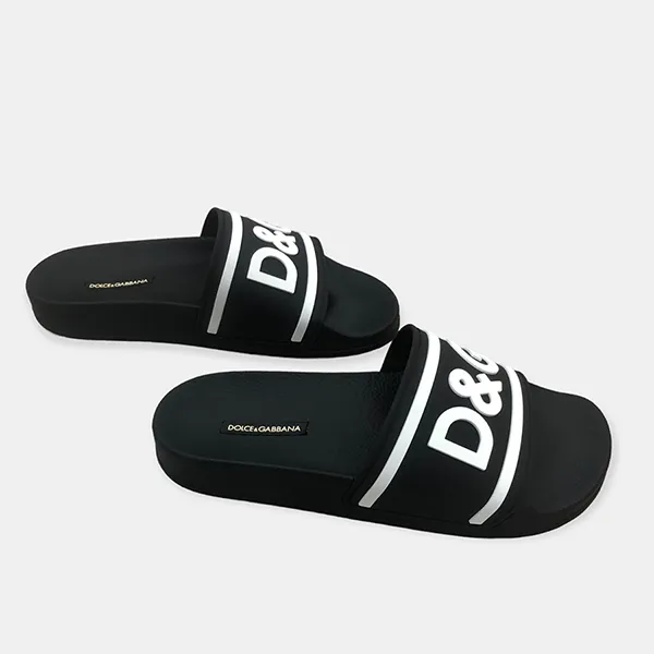 Dép Dolce & Gabbana D&G Slides With DG Logo CS1732B9L738B939 Màu Đen Size 41