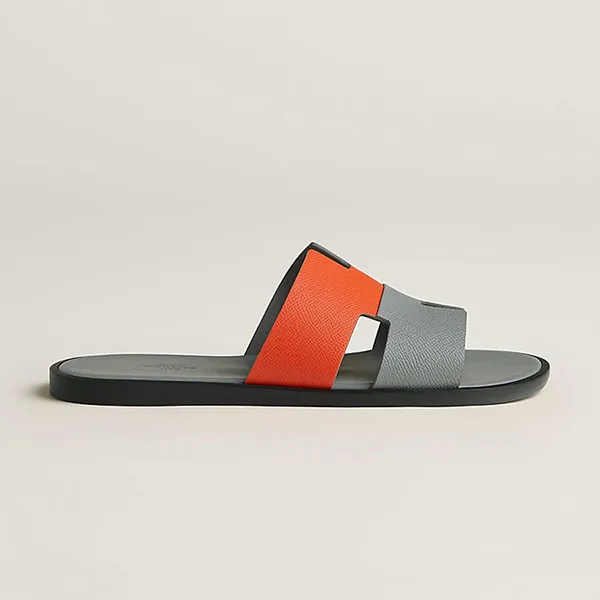 Dép Hermès Epsom Izmir Sandal Màu Xám Cam - Dép - Vua Hàng Hiệu