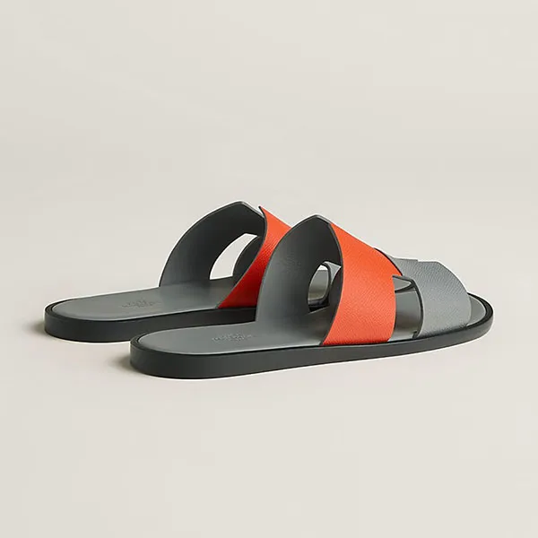 Dép Hermès Epsom Izmir Sandal Màu Xám Cam - Dép - Vua Hàng Hiệu