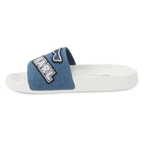 Dép Karl Lagerfeld Paris Zaria Sequin Pool Slides Màu Xanh Trắng Size 7 - Dép - Vua Hàng Hiệu