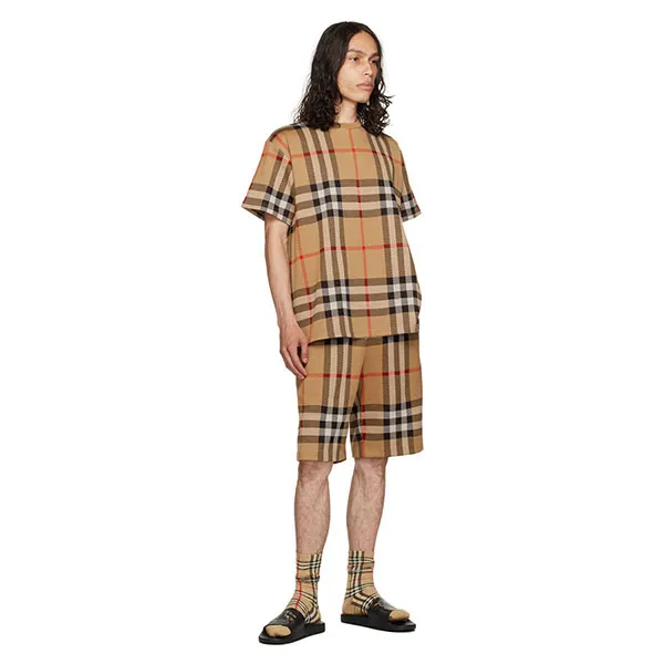 Dép Nam Burberry Black Check EKD Motif Slides 232376M234006 Màu Đen Size 40