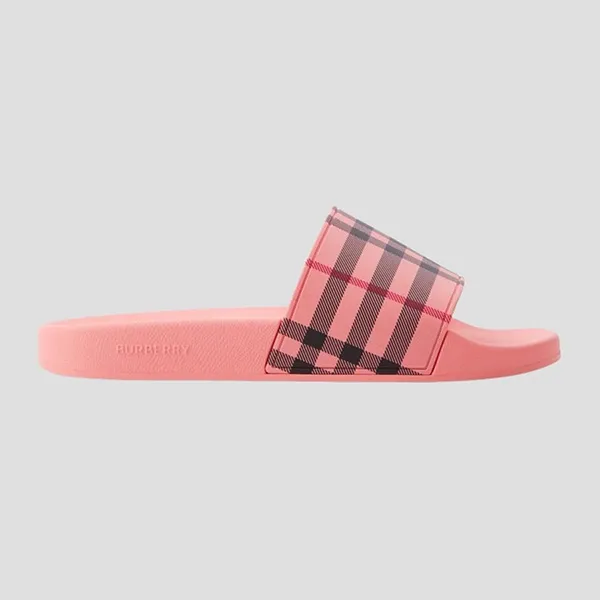 Dép Nam Burberry Pink Wih Check Printed 8070863 Màu Hồng Size 40