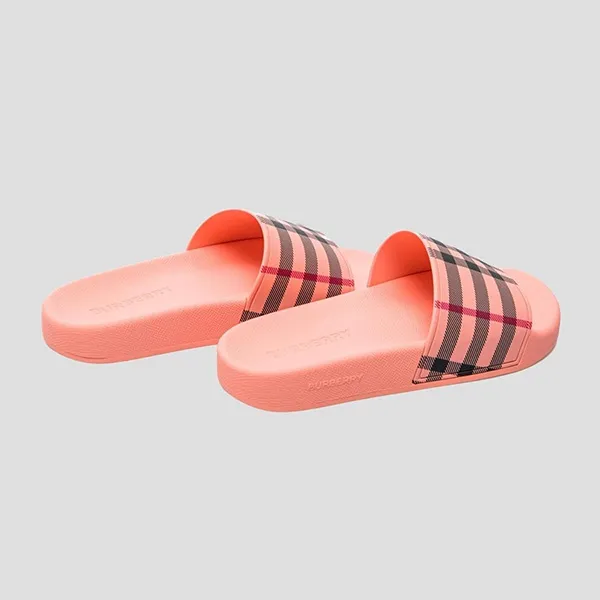 Dép Nam Burberry Pink Wih Check Printed 8070863 Màu Hồng Size 40