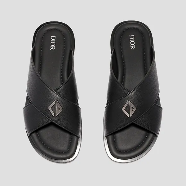 Dép Nam Dior Alias Black Grained 3SA125YJK 900 Màu Đen - Dép - Vua Hàng Hiệu