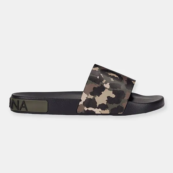 Dép Nam Dolce & Gabbana D&G Camouflage-Print Slides CS1990AY316 Màu Đen Size 42
