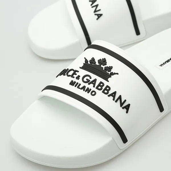 Dép Nam Dolce & Gabbana D&G Rubber Logo Slide CS1884AO23218B926 Màu Trắng Size 41 - Dép - Vua Hàng Hiệu