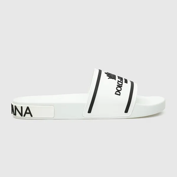 Dép Nam Dolce & Gabbana D&G Rubber Logo Slide CS1884AO23218B926 Màu Trắng Size 41 - Dép - Vua Hàng Hiệu